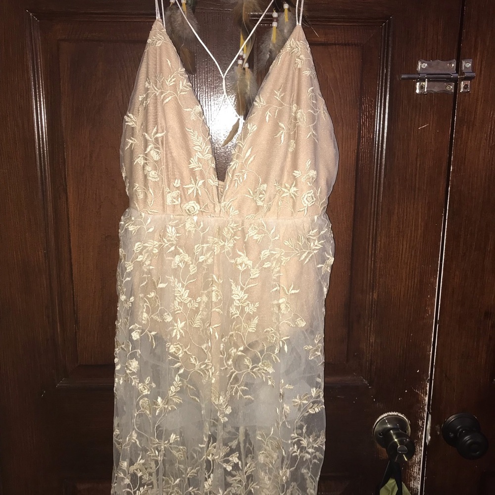 Nude lace dress
